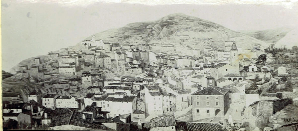 Vista general de Soto en Cameros en 1897