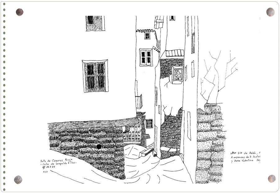 Dibujo de Ernesto Reiner: Calle de Leopoldo Elías